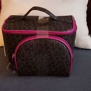 Calvin Klein 2 piece Makeup Travel Train Case